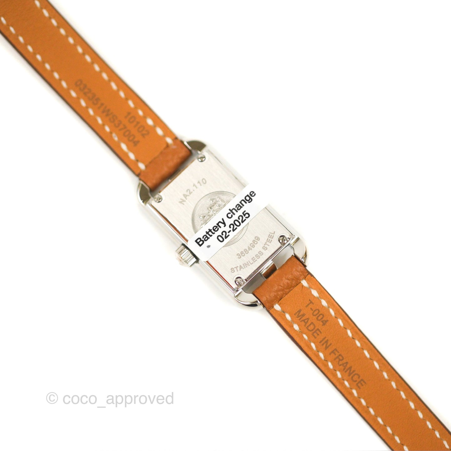 Hermès Nantucket Watch PM Gold Chesnut Epsom Palladium Hardware