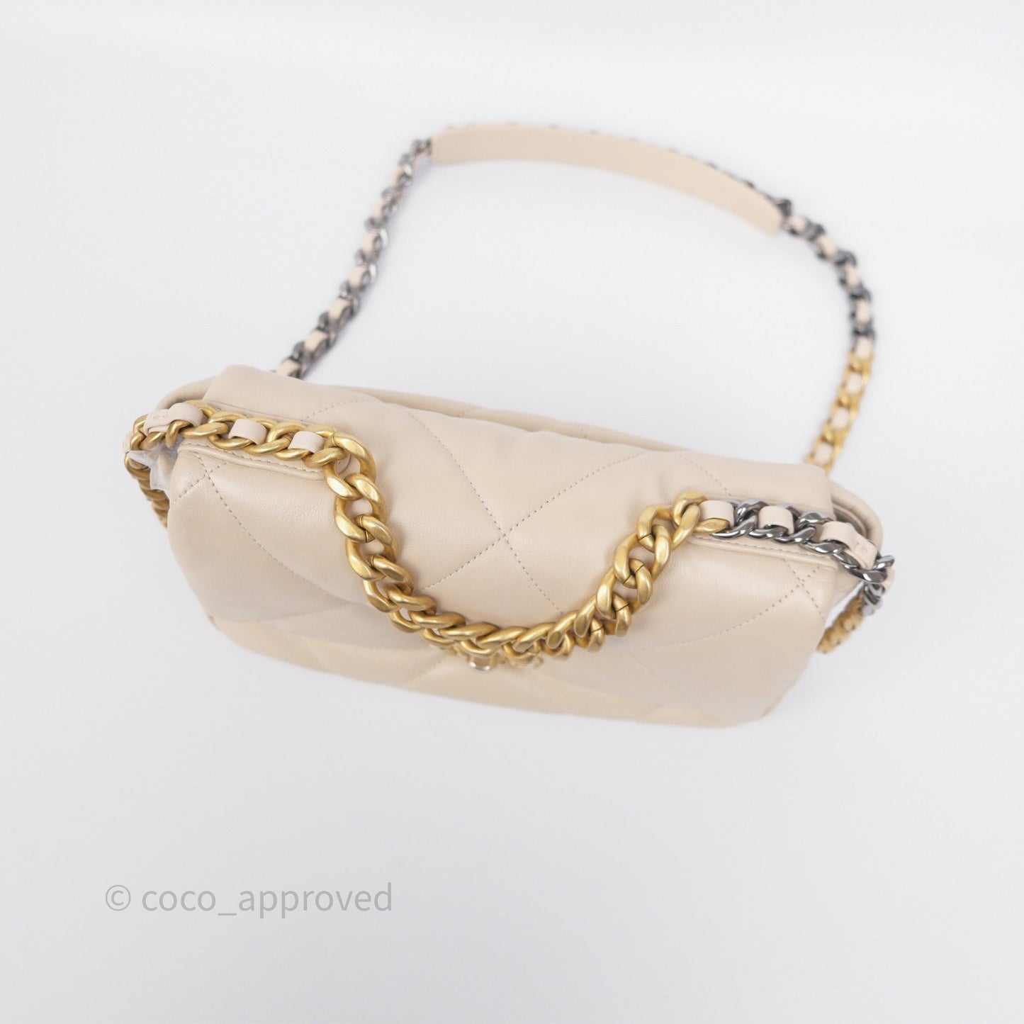 Chanel 19 Small Light Beige Mixed Hardware