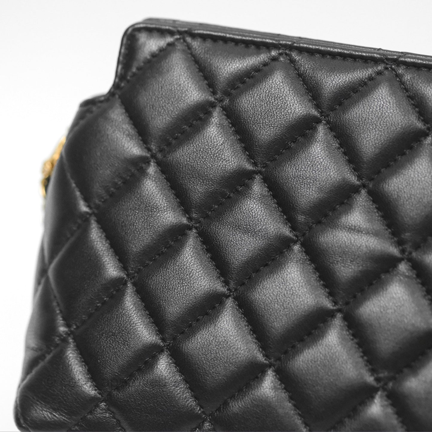 Chanel Clutch With Chain Black Lambskin Gold Hardware 23A
