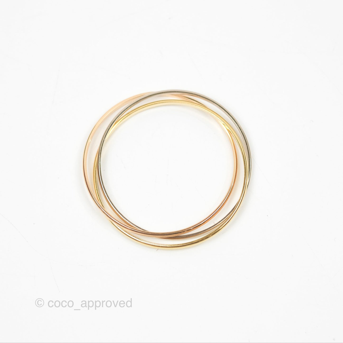Cartier Trinity Bracelet White Gold/ Yellow Gold/ Rose Gold Size 16