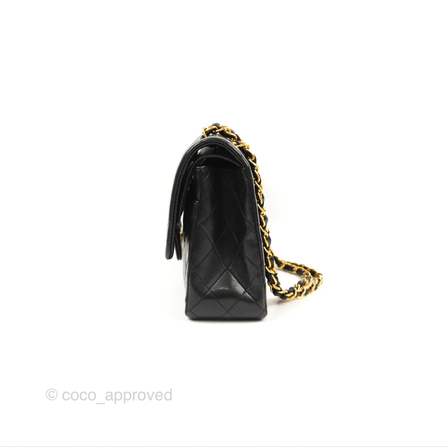 Chanel Vintage Medium Classic Flap Black Lambskin 24K Gold Hardware
