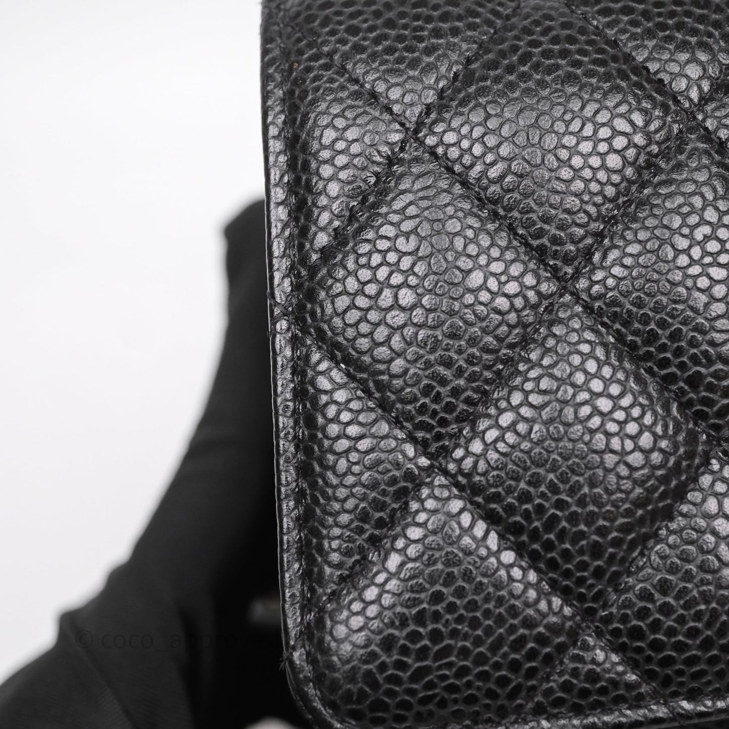 Chanel Classic M/L Medium Flap Quilted Black Caviar Gold Hardware