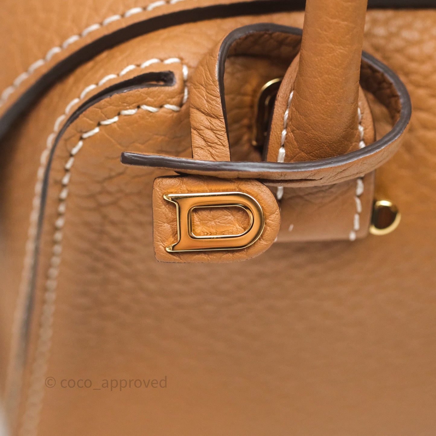 Delvaux Cool Box Nano Taurillon Soft Grained Calfskin Vegetal Ivory Gold Hardware