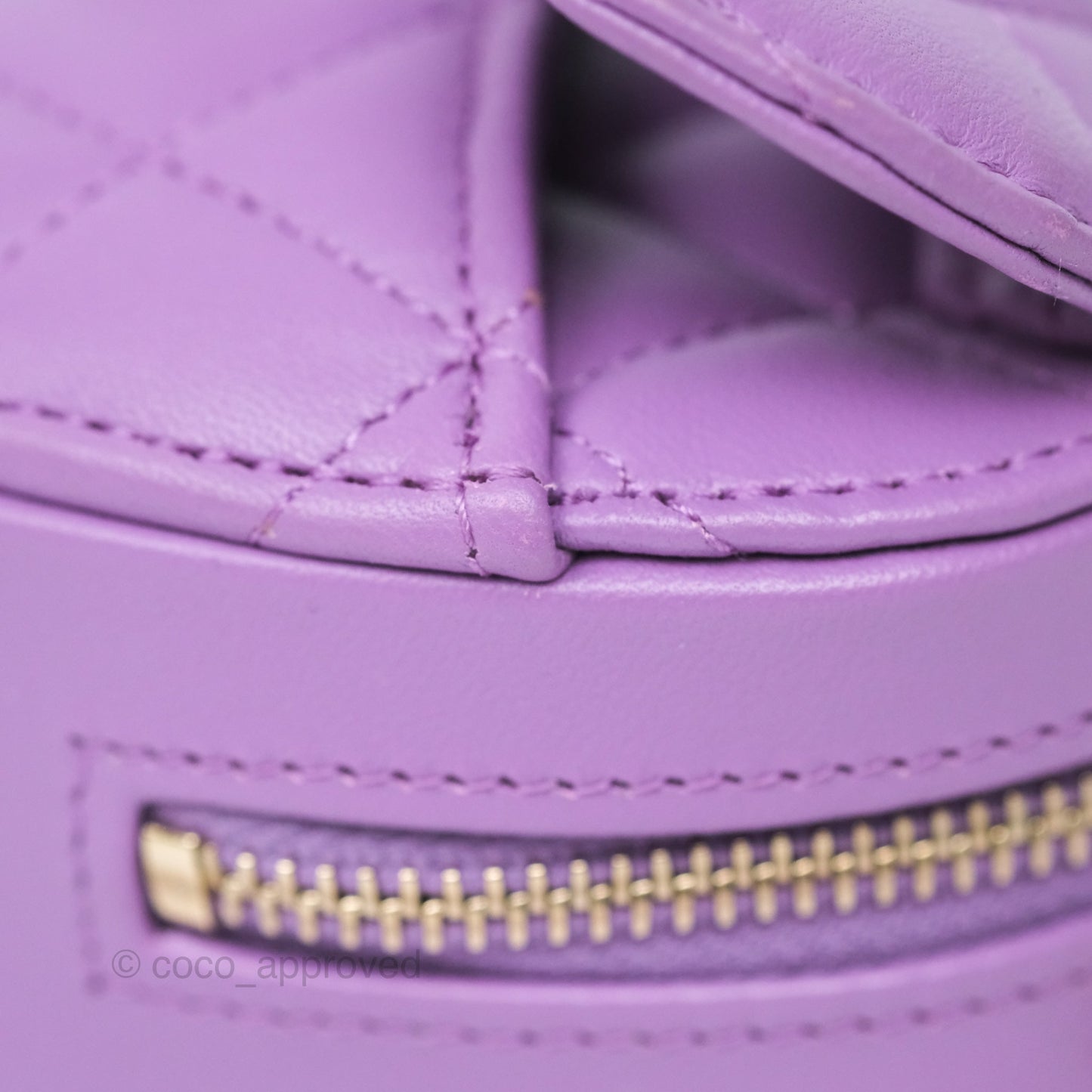 Chanel Small Heart Bag Purple Lambskin Gold Hardware 22S