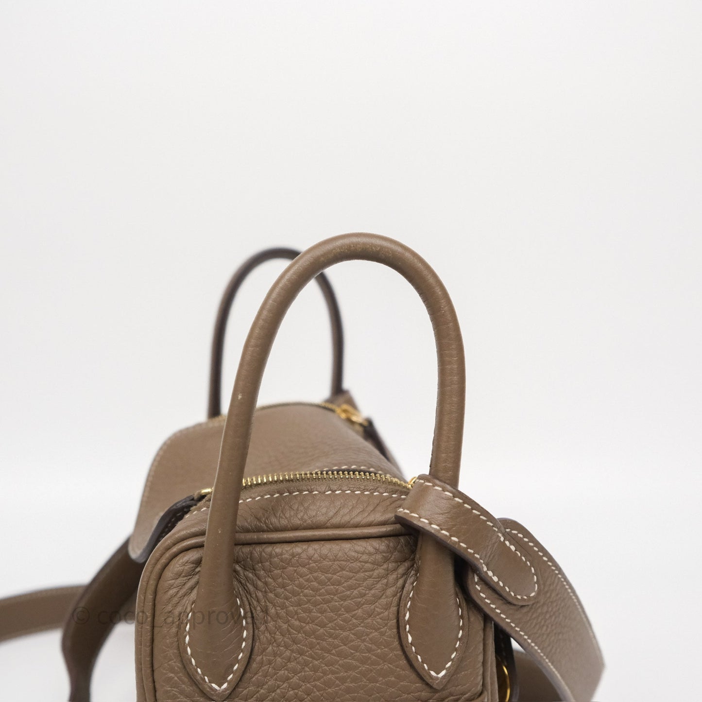 Hermès Mini Lindy 20 Etoupe 18 Clemence Gold Hardware