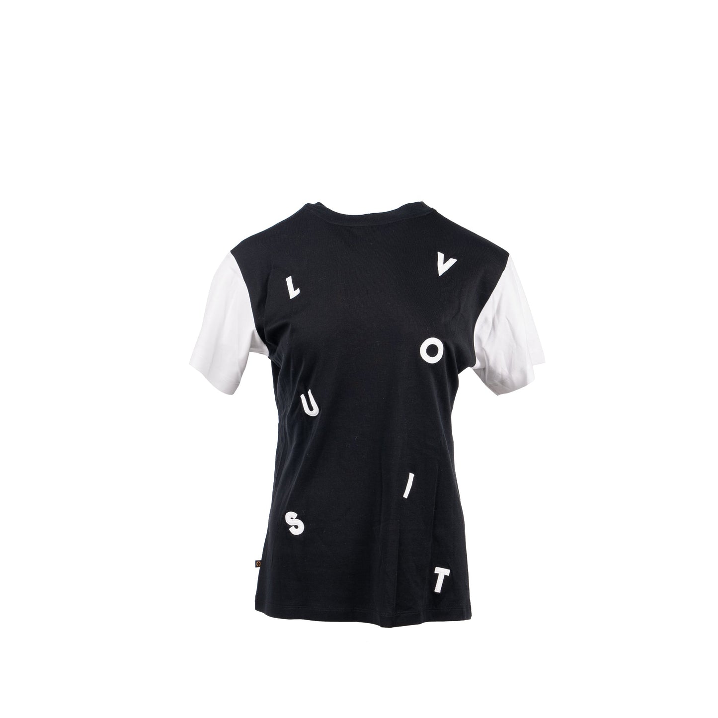 Louis Vuitton Size S Color Block Logo Embroidered Cotton Black/White