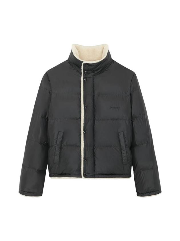 Luxury Saint Laurent Shearling Lining Nylon Down Puffer Jacket Black