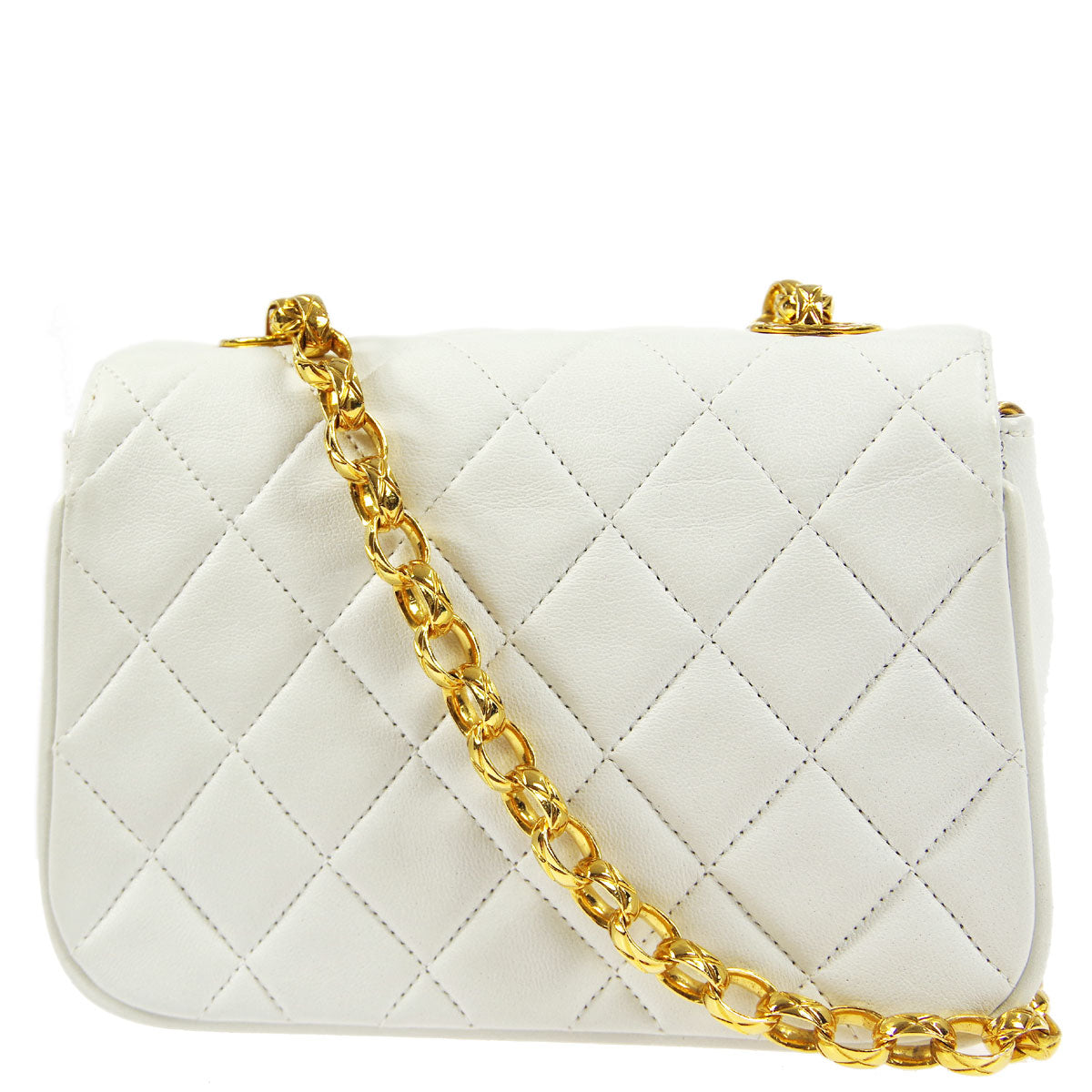 Luxury Chanel 1991-1994 * White Lambskin Bijou Chain Shoulder Bag