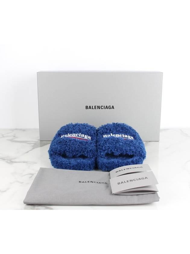 Luxury Balenciaga fur slide sandals 40