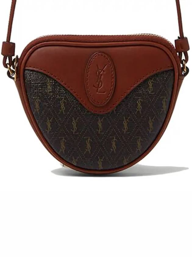 Luxury Saint Laurent Le Monogram Canvas Coir Coin Cross Bag Brown