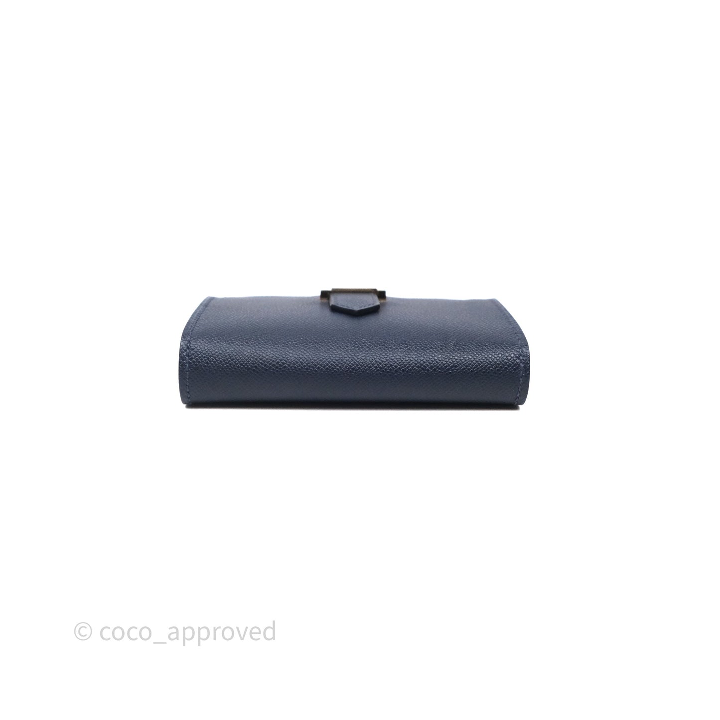 Hermès Bearn Mini Wallet Bleu Nuit 2Z Epsom Gold Hardware