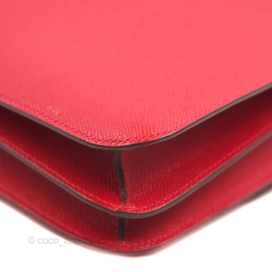 Hermès Constance 24 Rouge Casaque Epsom Gold Hardware