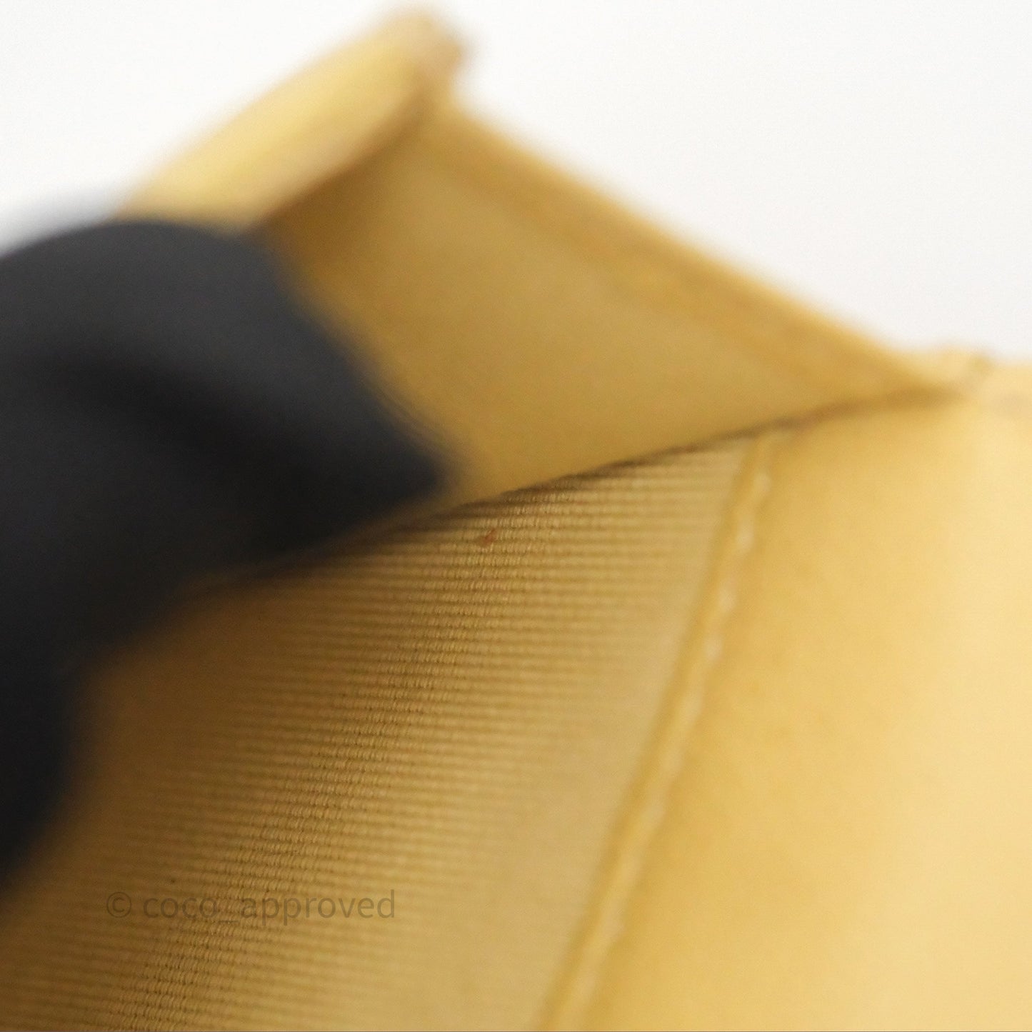 Chanel Mini Clutch With Chain Yellow Caviar Aged Gold Hardware