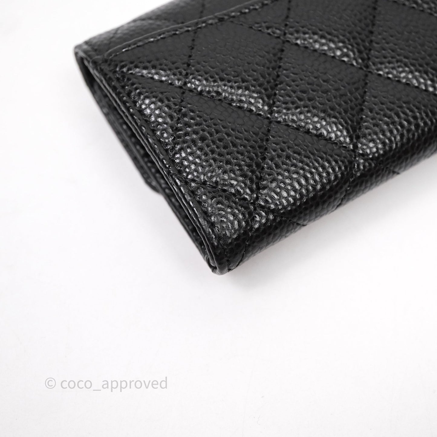 Chanel Quilted Flap Card Holder Caviar Black Gold Hardware
