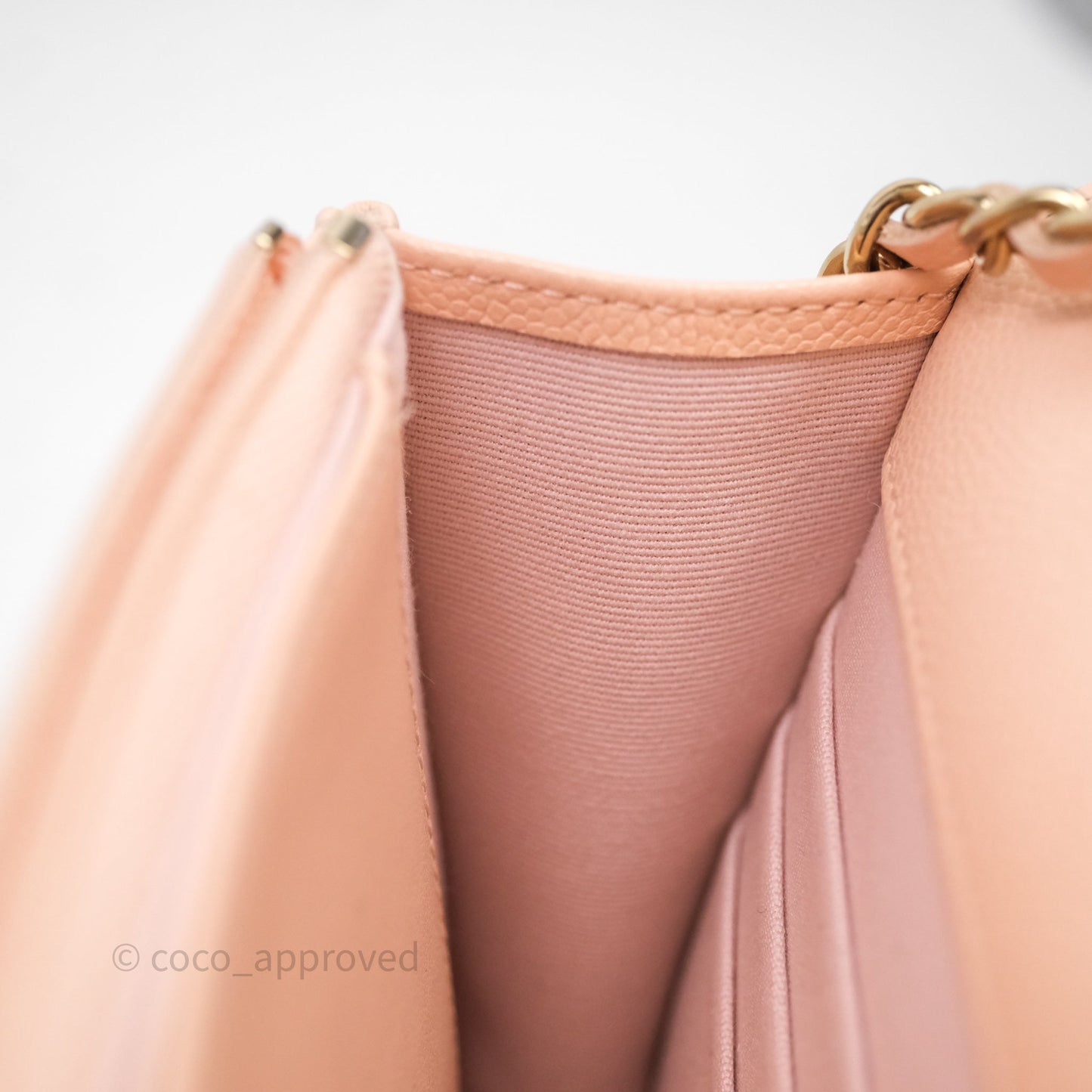 Chanel Quilted Classic Wallet on Chain WOC Pink Caviar Gold Hardware