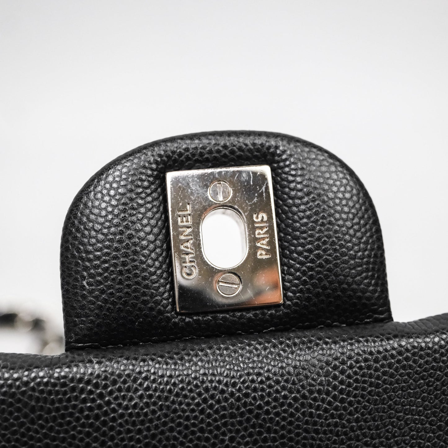 Chanel Mini Square Quilted Black Caviar Silver Hardware