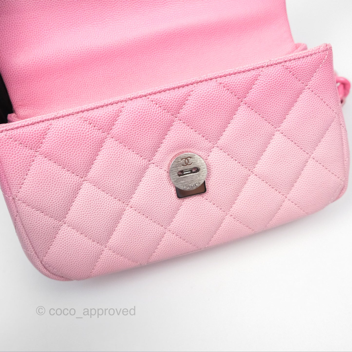 Chanel Mini Flap Bag Pink Ombre Caviar Pink Lacquered Metal Hardware 24C