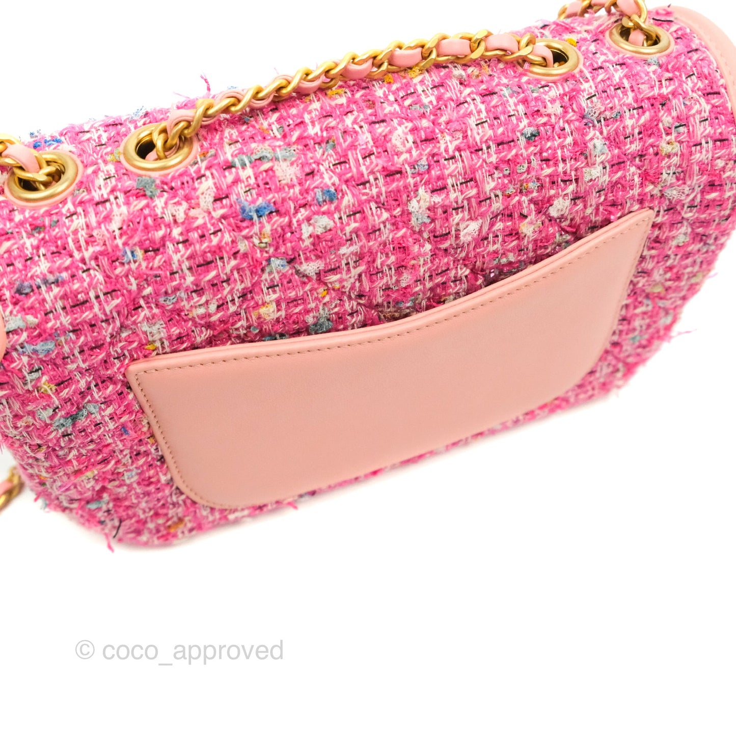 Chanel Quilted Small CC Filigree Flap Pink Tweed