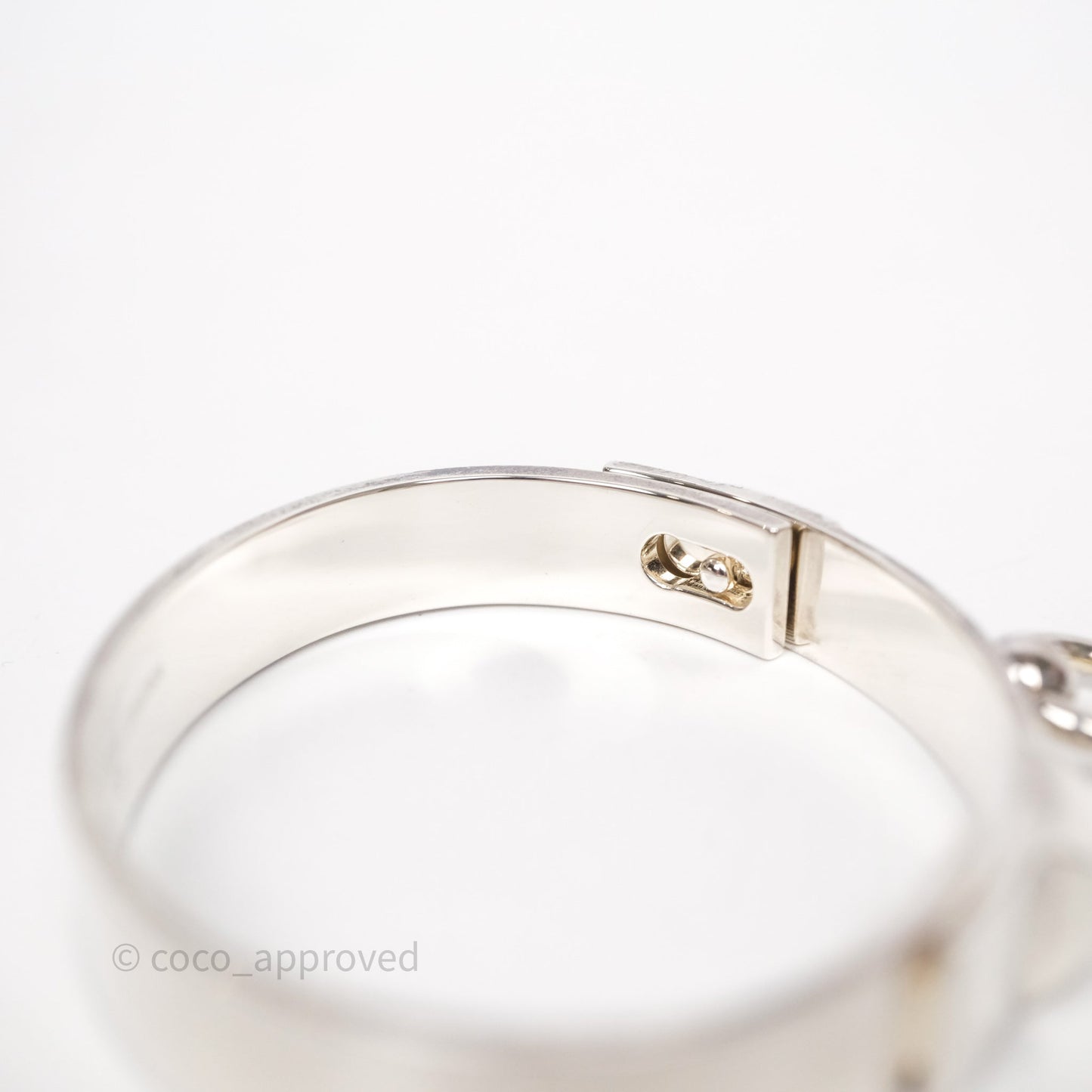 Hermes Collier de Chien Bracelet Sterling Silver Size SH