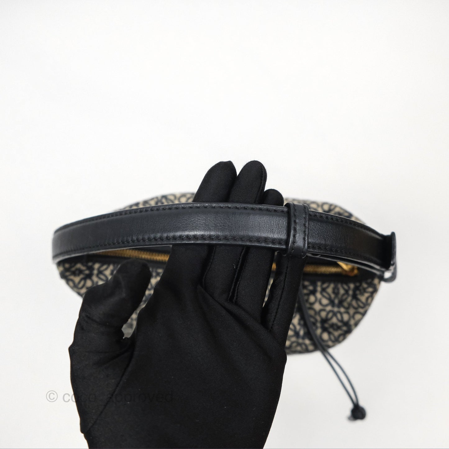 Loewe Small Cubi bag in Anagram Jacquard & Calfskin Navy/ Black
