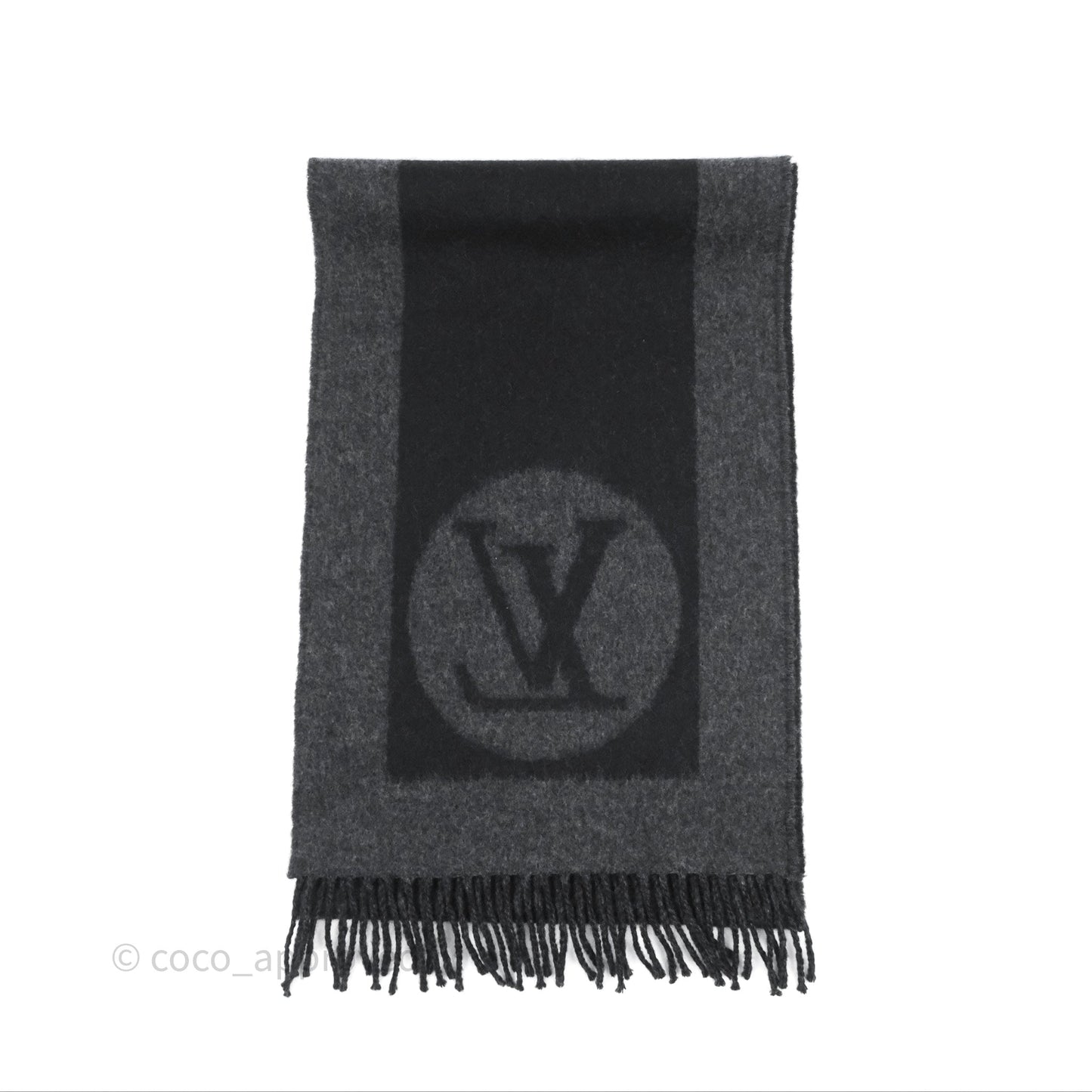 Louis Vuitton Wool Two-Tone Cardiff Scarf Black/Grey