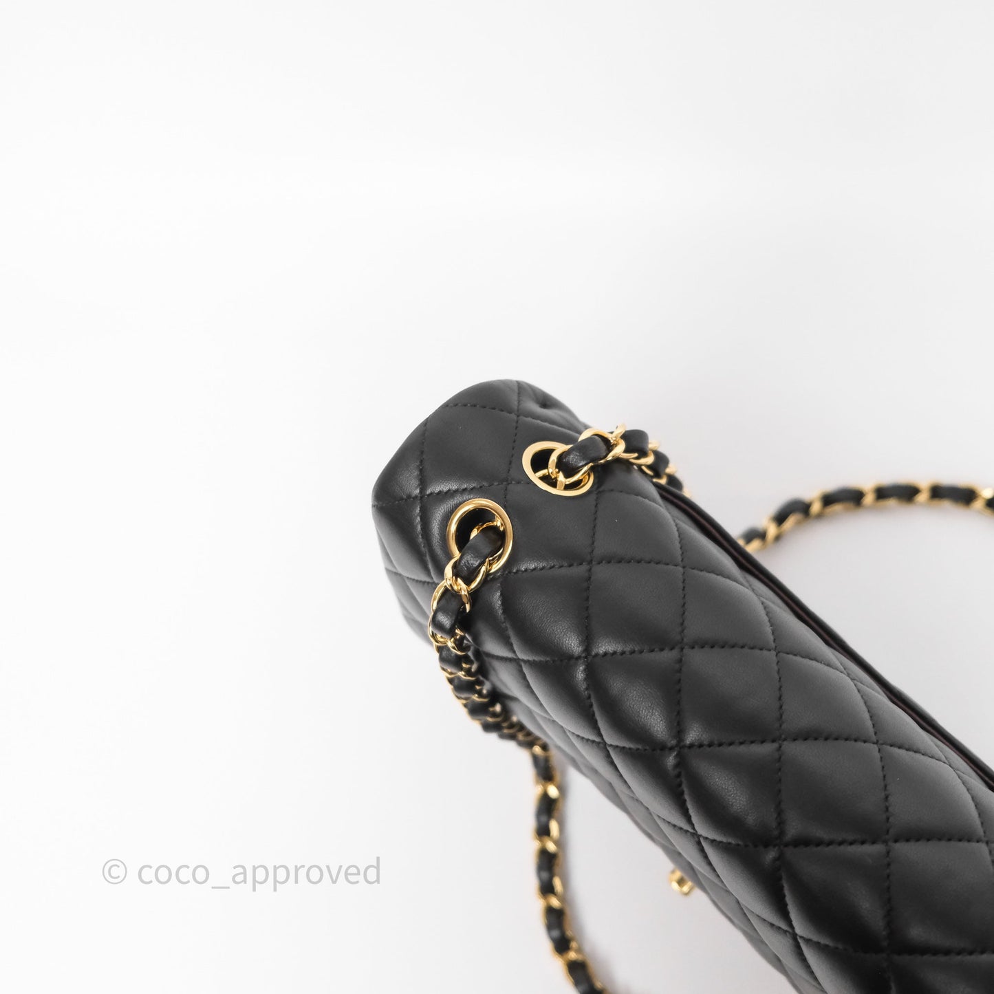 Chanel Classic M/L Medium Flap Quilted Black Lambskin Gold Hardware