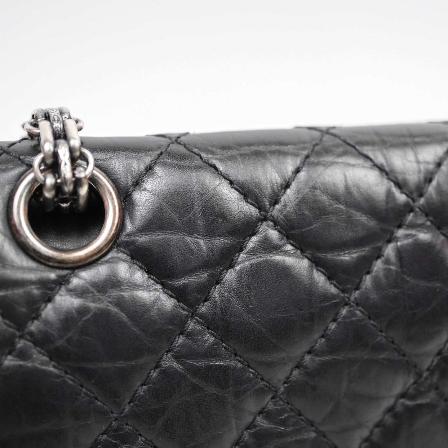 Chanel Reissue 225 Quilted Black Crumple Calfskin Ruthenium Hardware