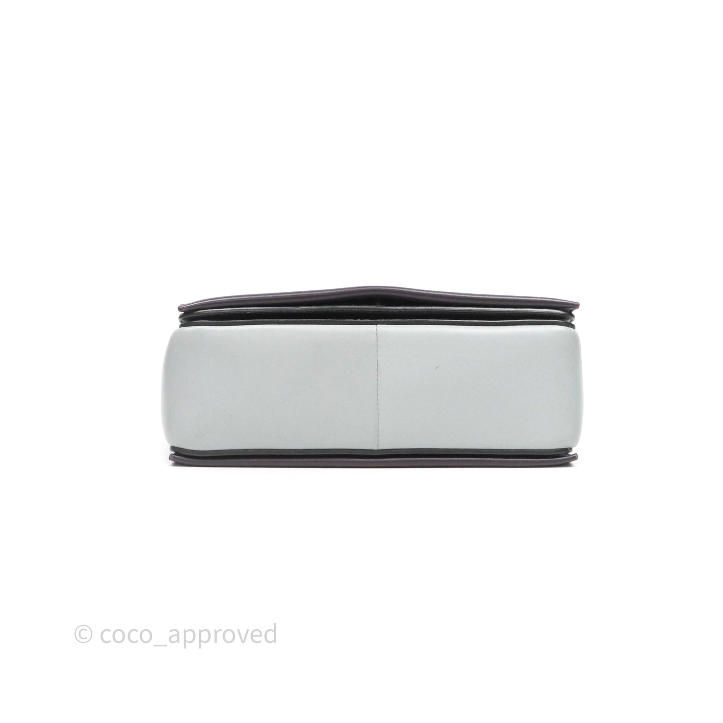 Celine Medium Frame Bag Burgundy / Pearl Blue Calfskin Silver Hardware