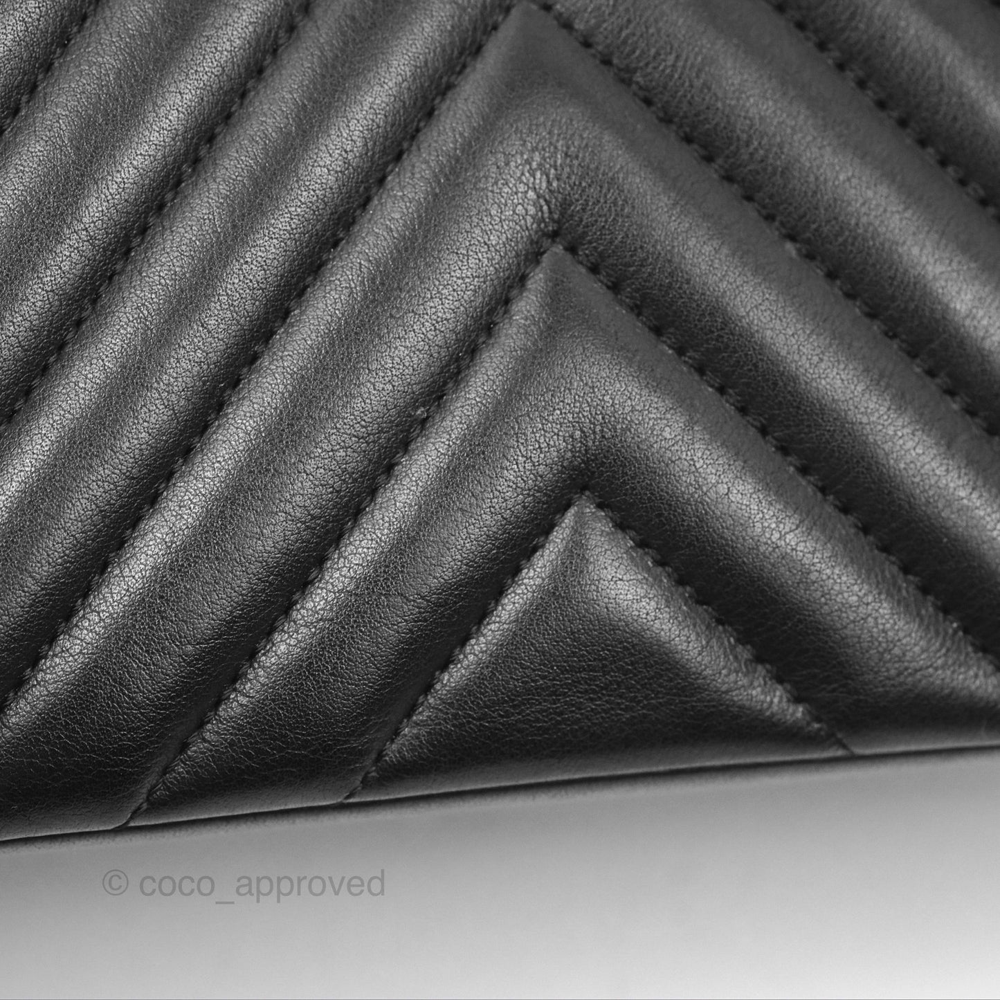 Chanel Small Statement Chevron Flap Bag Black Calfskin Gold Hardware