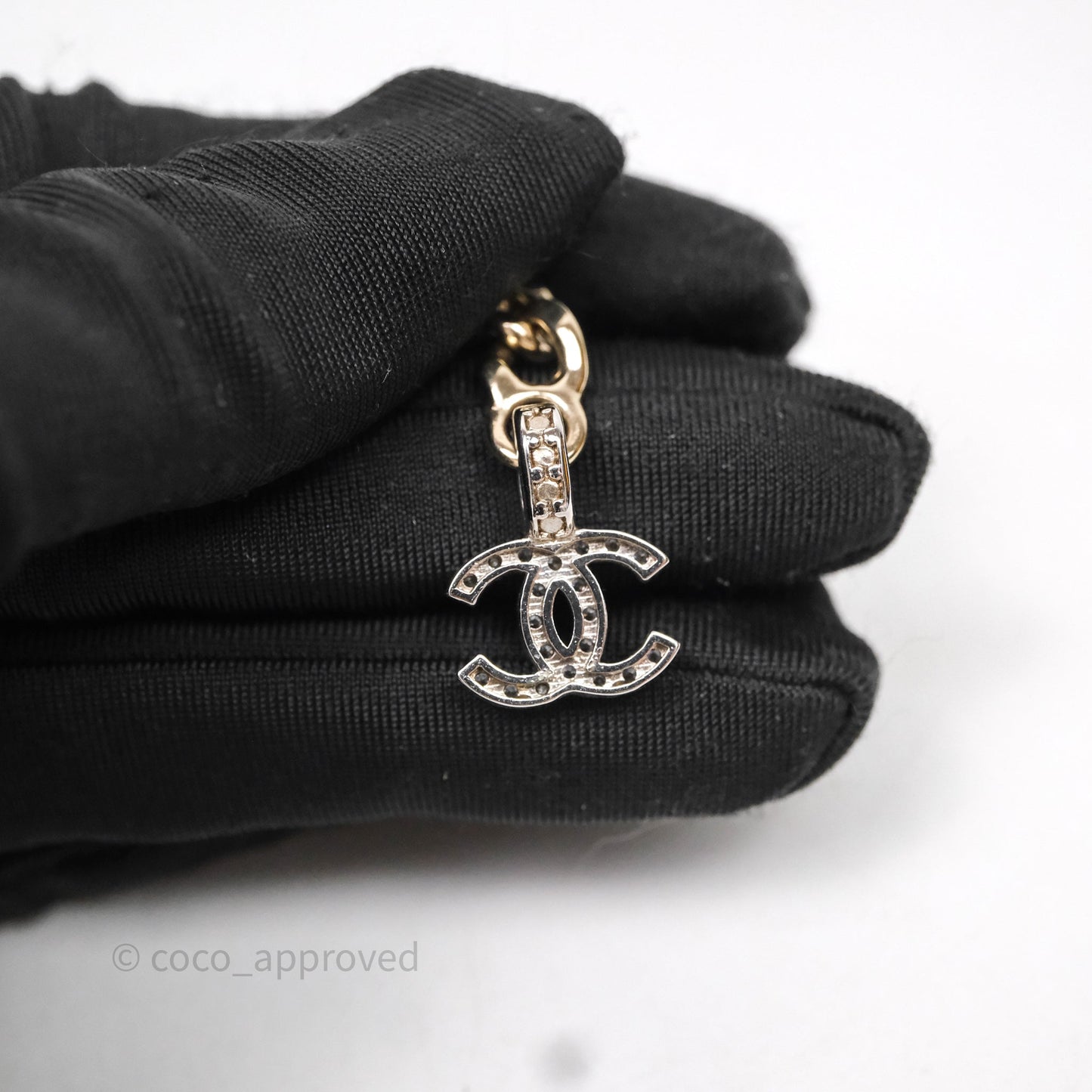 Chanel CC Crystal Drop Earrings Gold Tone 22S