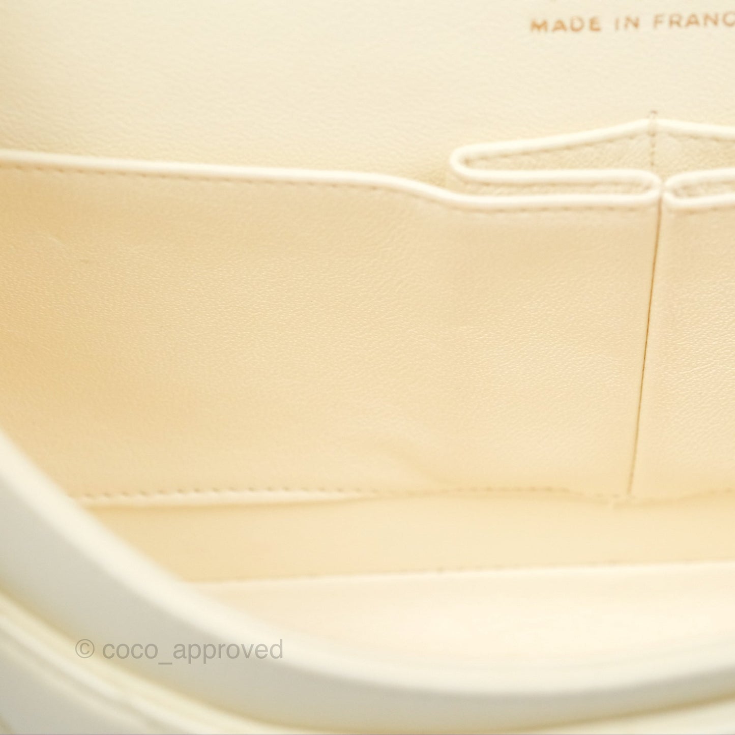 Chanel Medium Classic Flap Quilted Pale Yellow Lambskin Gold Hardware