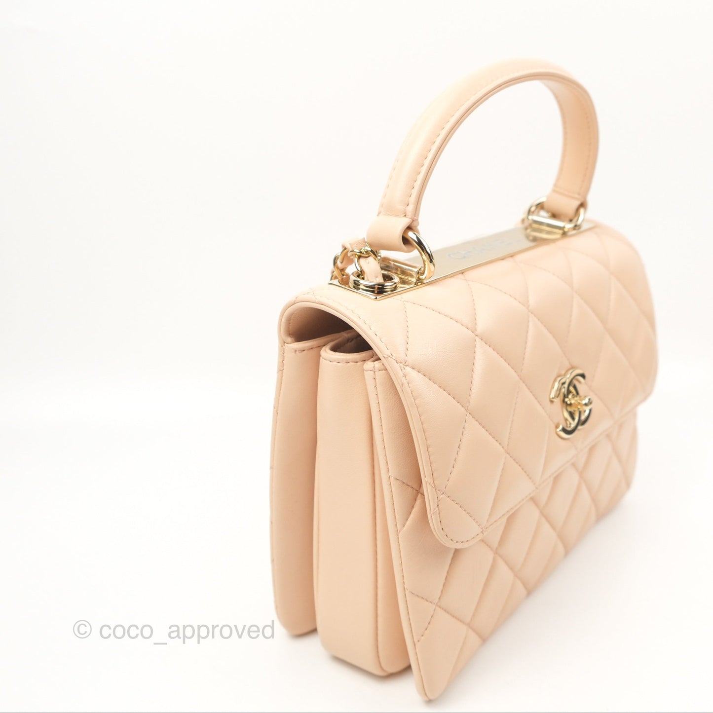 Chanel Small Trendy CC Light Beige Pink Lambskin Gold Hardware