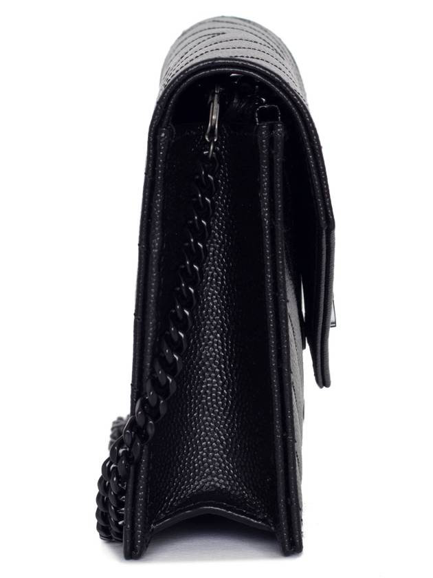 Luxury Saint Laurent Monogram Envelope Chain Small Wallet Cross Bag Black