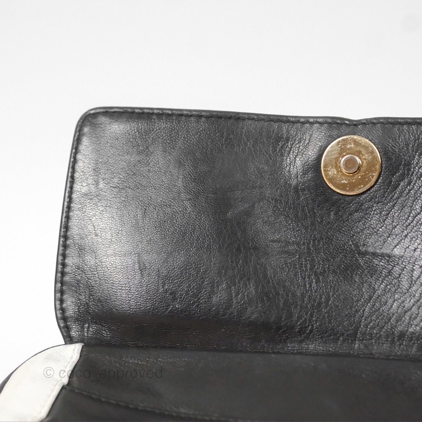 Chanel Vintage White CC Camera Bag Black Lambskin Gold Hardware