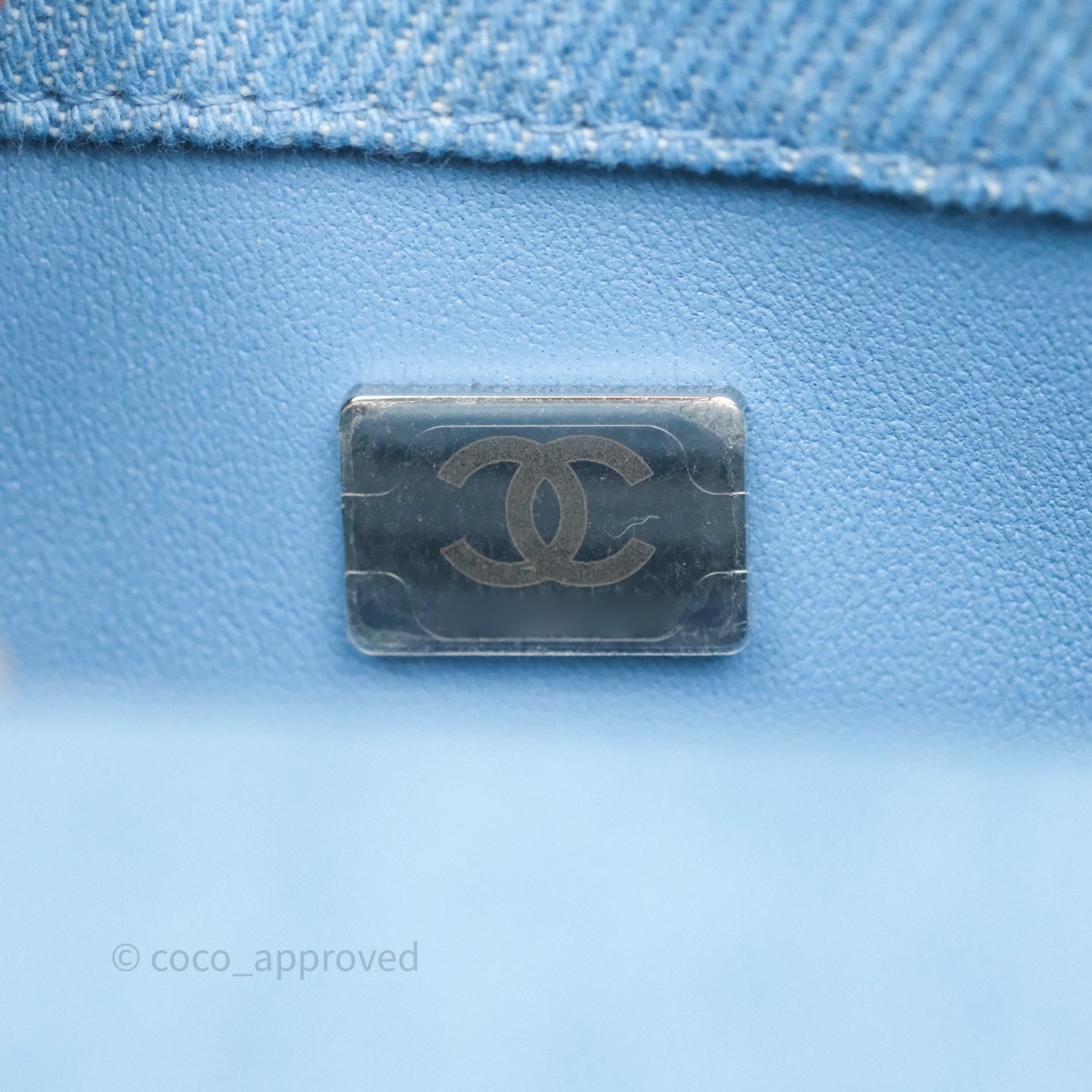 Chanel Heart Crush Mini Flap Bag Blue Denim Aged Silver Hardware