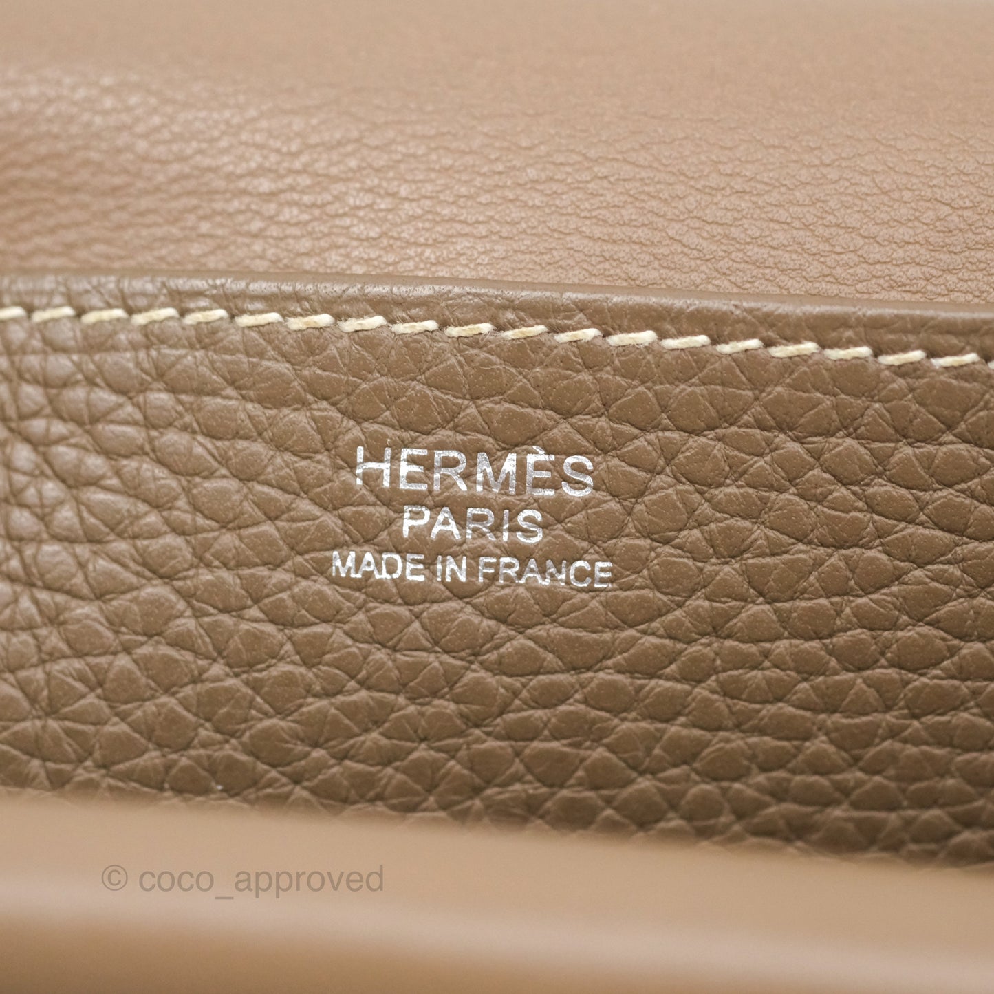 Hermès Halzan 31 Etoupe Clemence Palladium Hardware