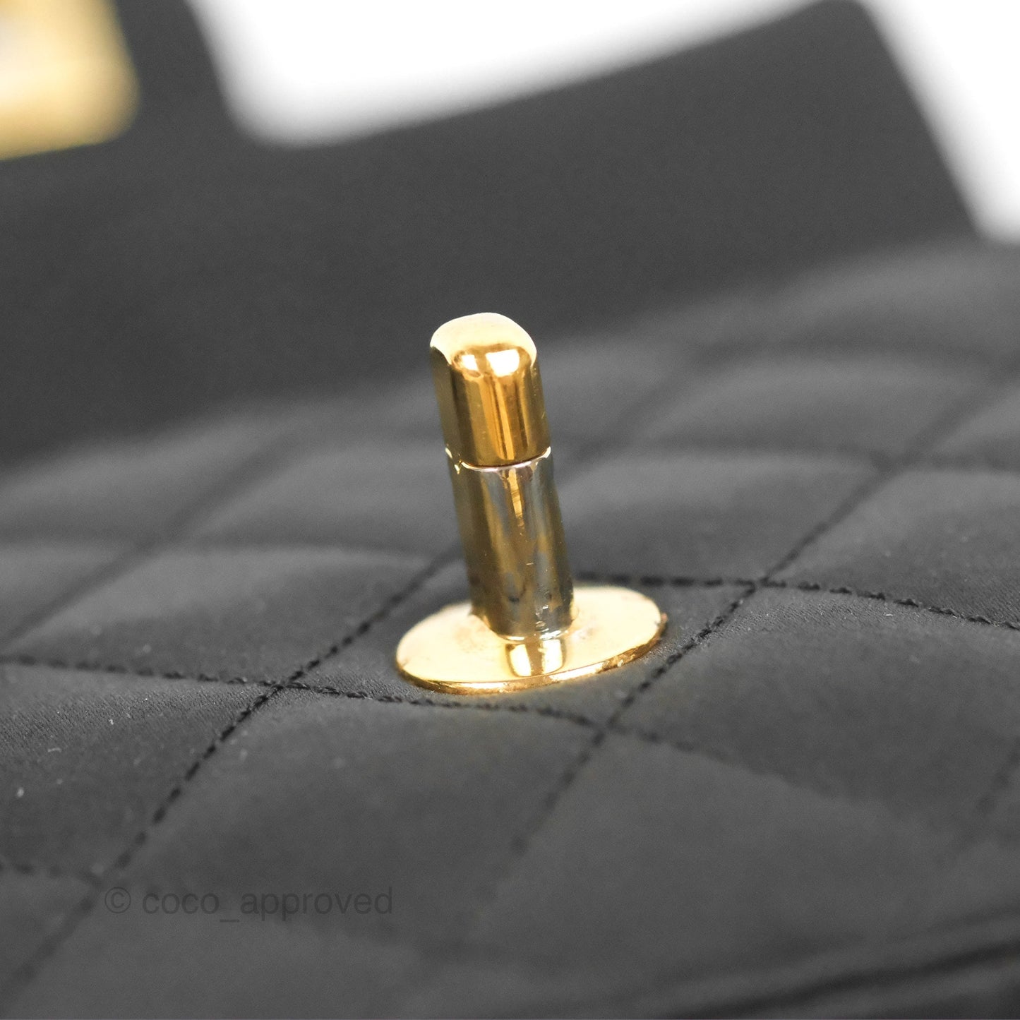 Chanel Mini Square Black Satin Gold Hardware