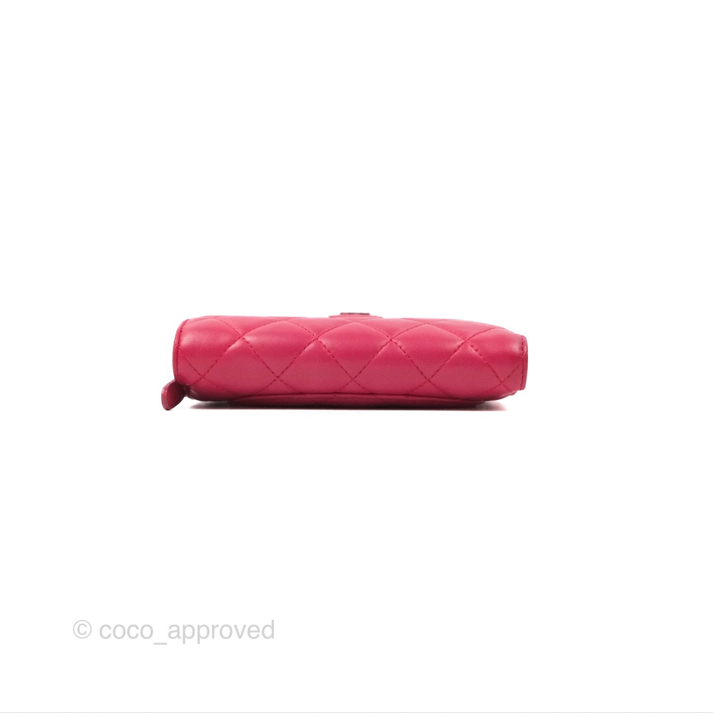 Chanel Quilted Classic French Wallet Lambskin Red Silver Hardware