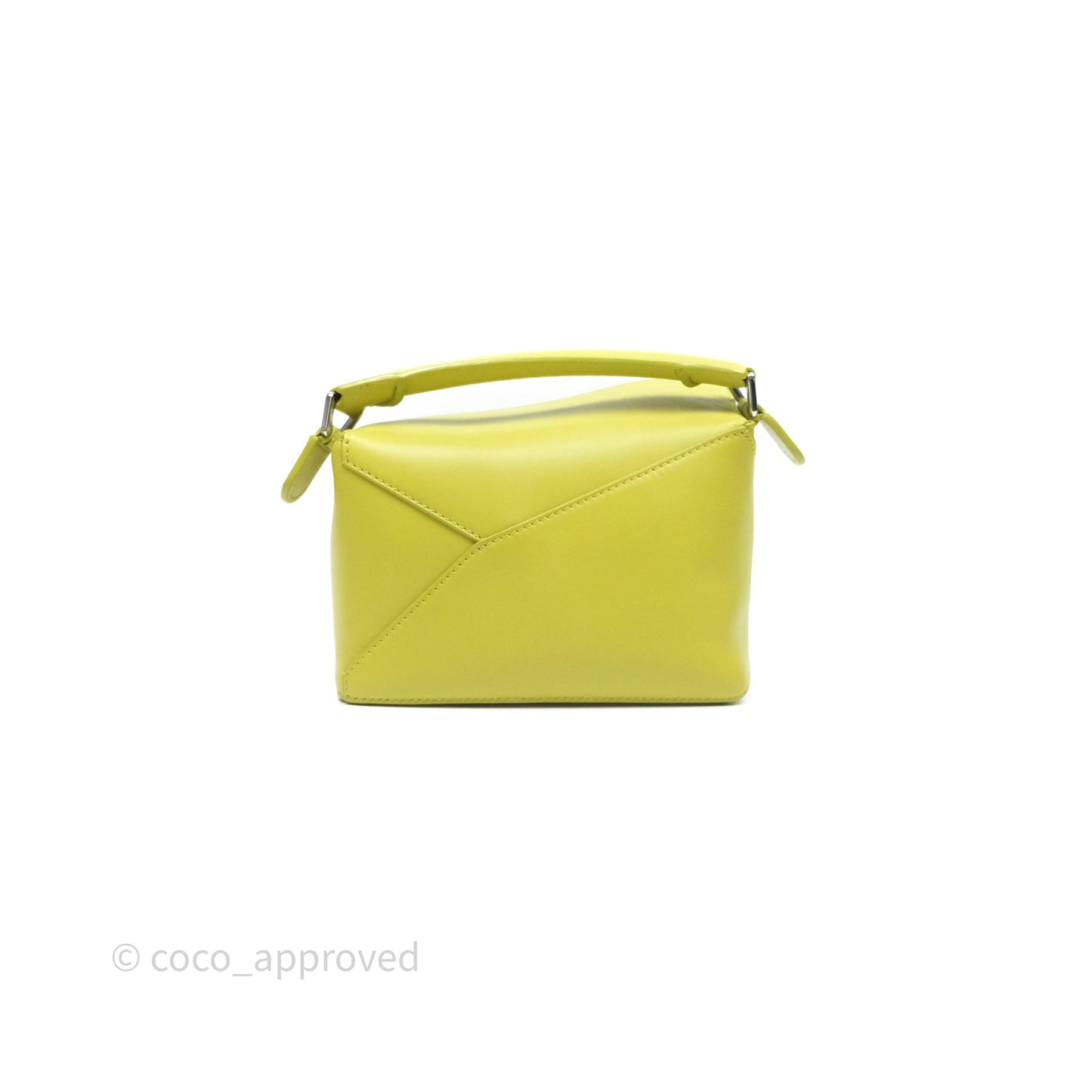 Loewe Mini Puzzle Edge Bag in Lime Smooth Calfskin