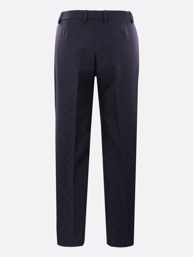Luxury Gucci Trending 2025 GG Wool Straight Pants Dark Blue