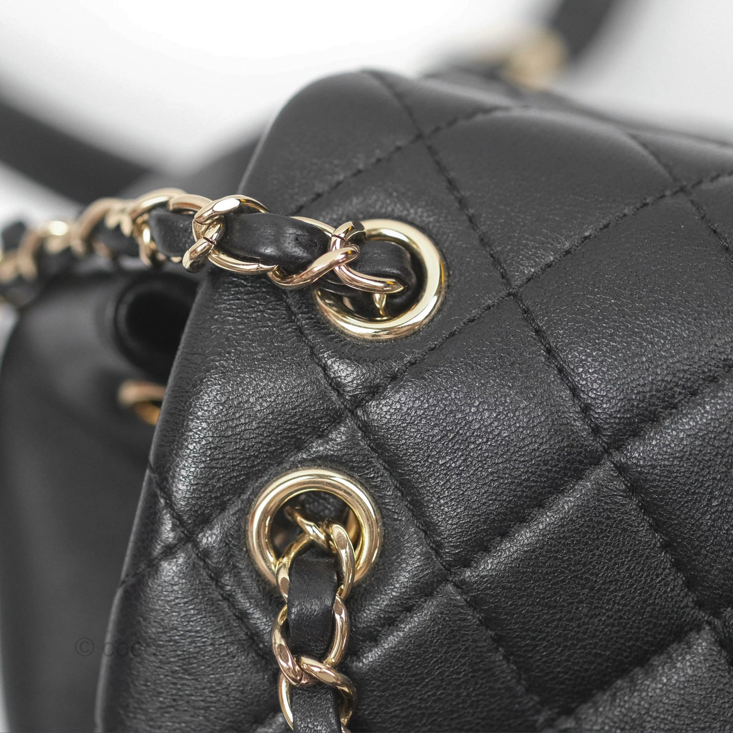 Chanel Quilted Small Duma Drawstring Backpack Black Lambskin