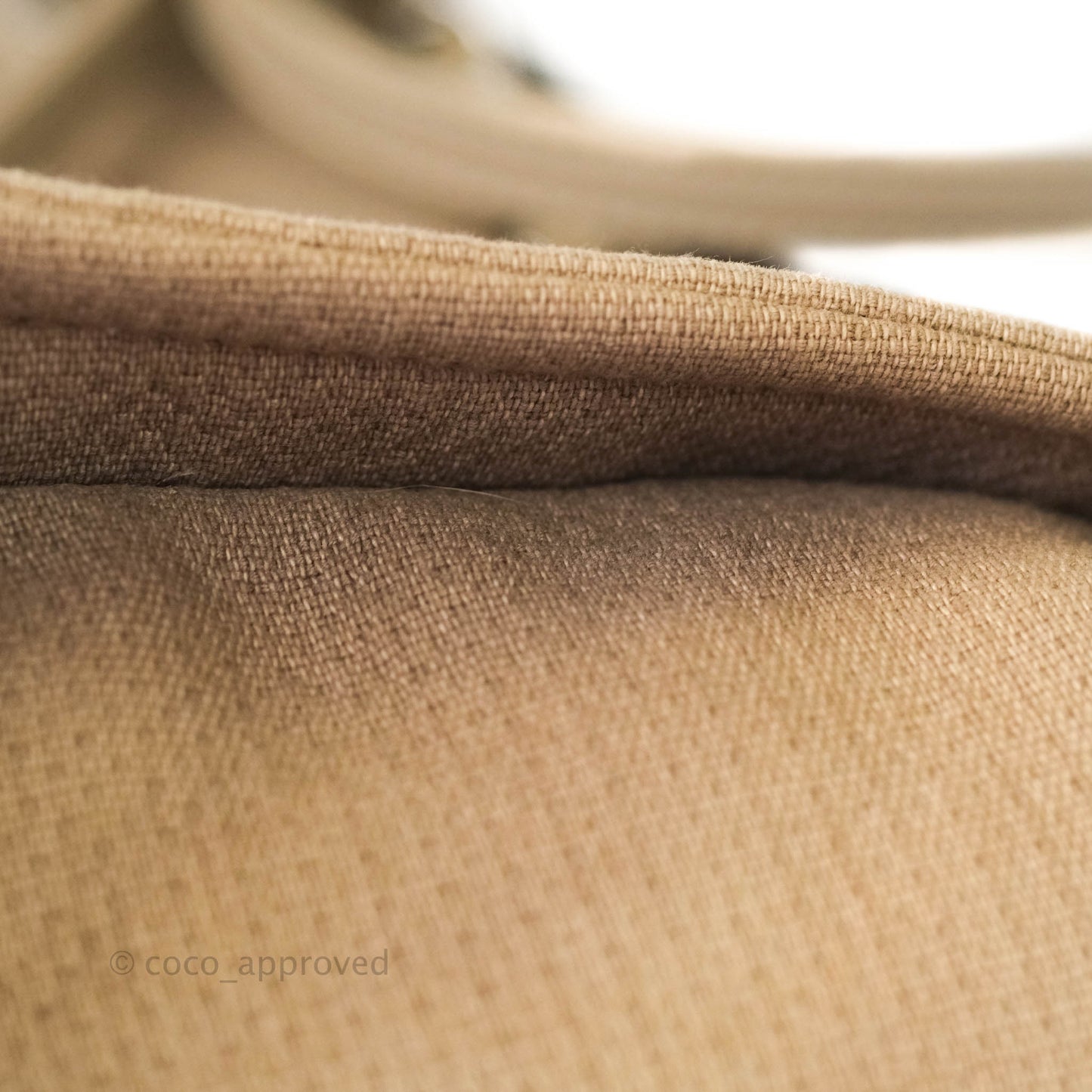 Chanel Canvas Deauville Medium Tote Beige Silver Hardware