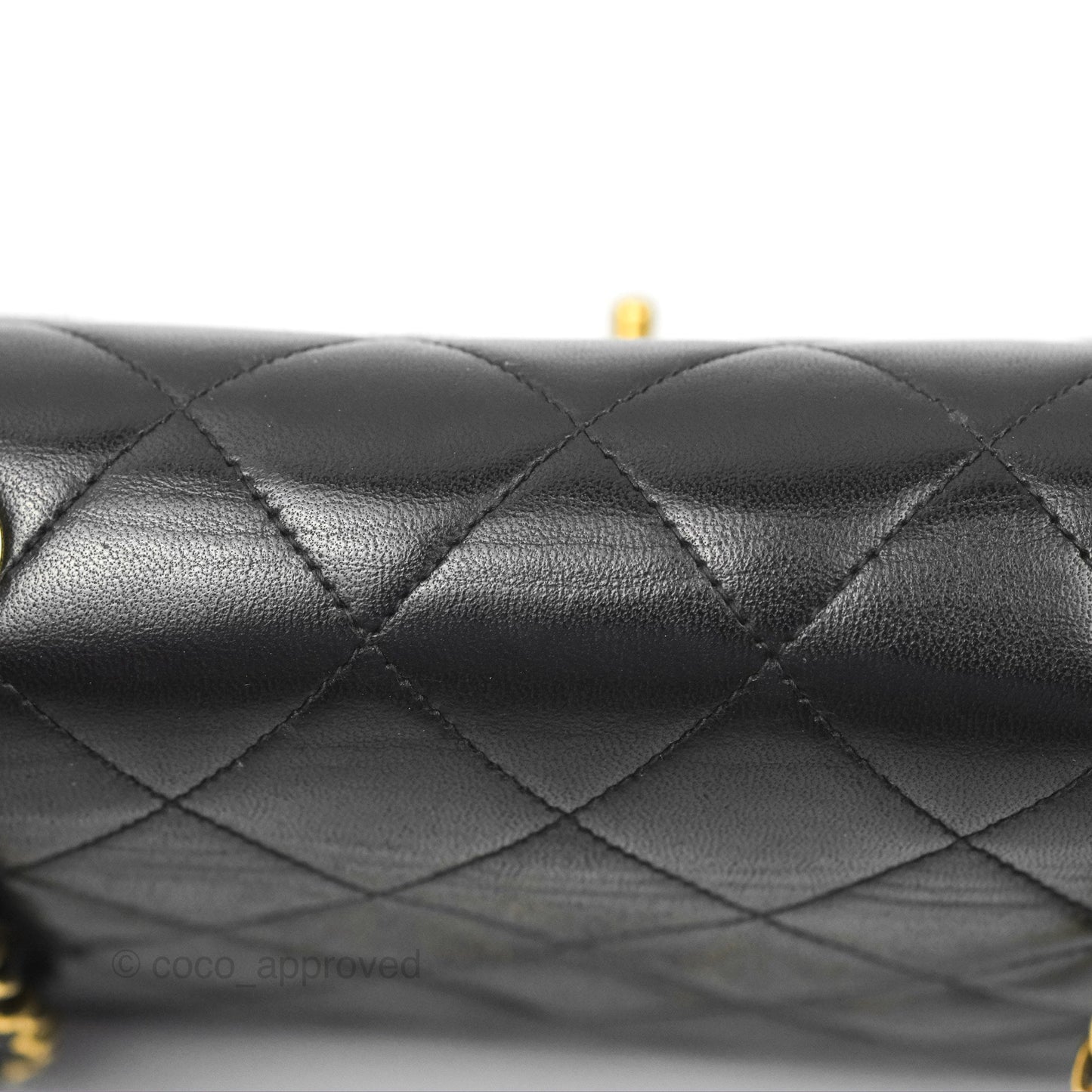 Chanel Vintage Small Quilted Classic Diana Flap Bag Black Lambskin 24K Gold Hardware