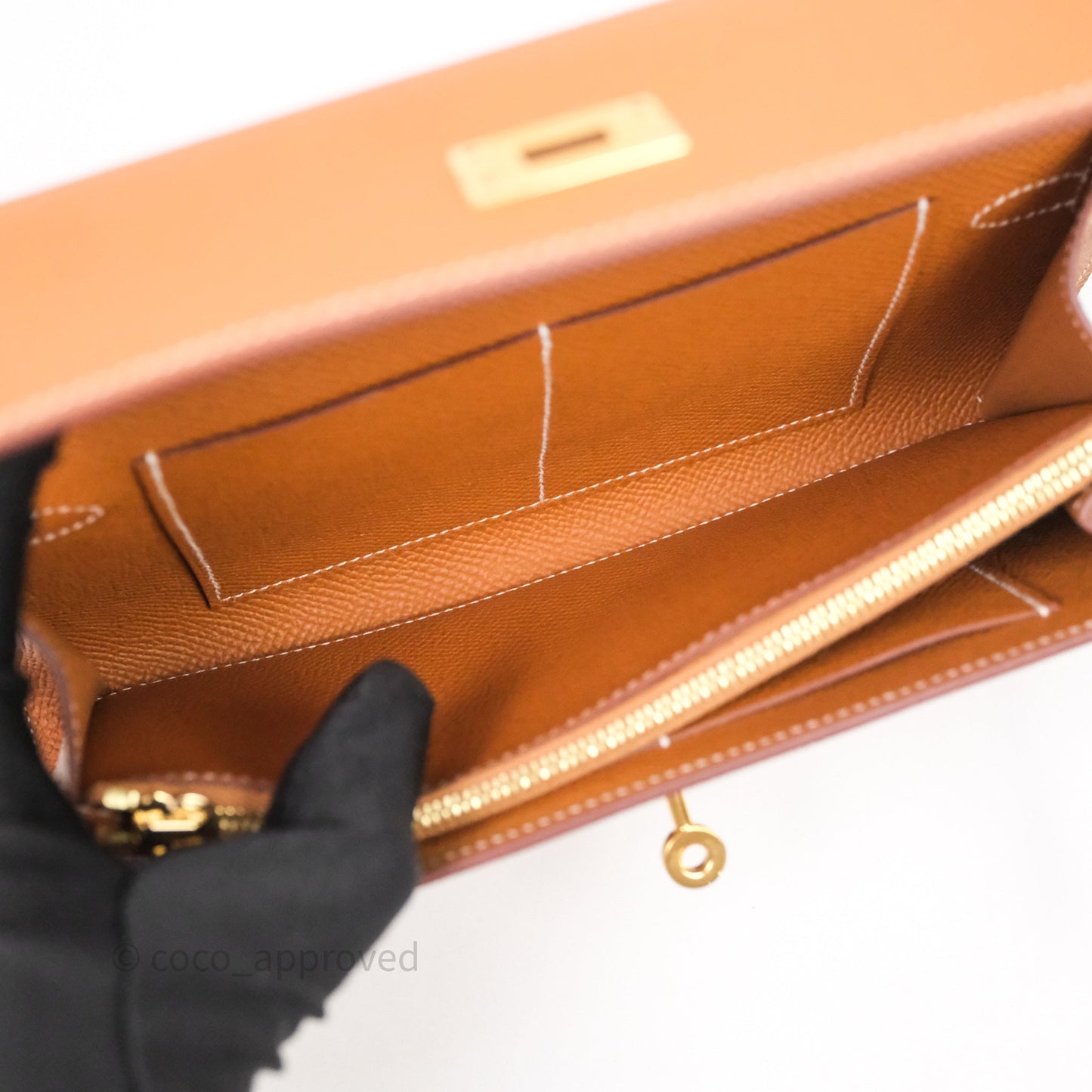 Hermès Kelly To Go Wallet Gold 37 Epsom Gold Hardware