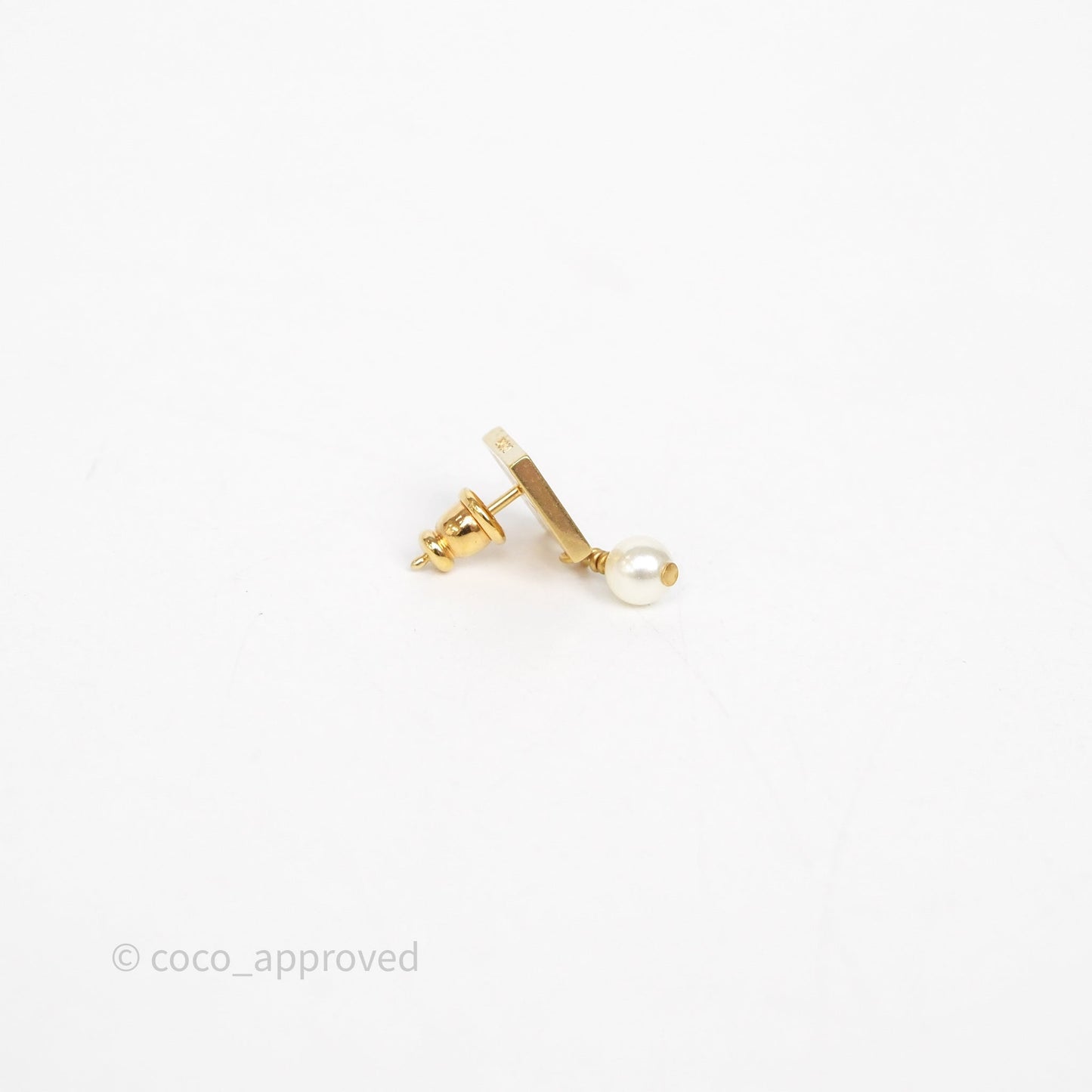 Christian Dior Miss Dior Drop Pearl Earrings Gold Tone