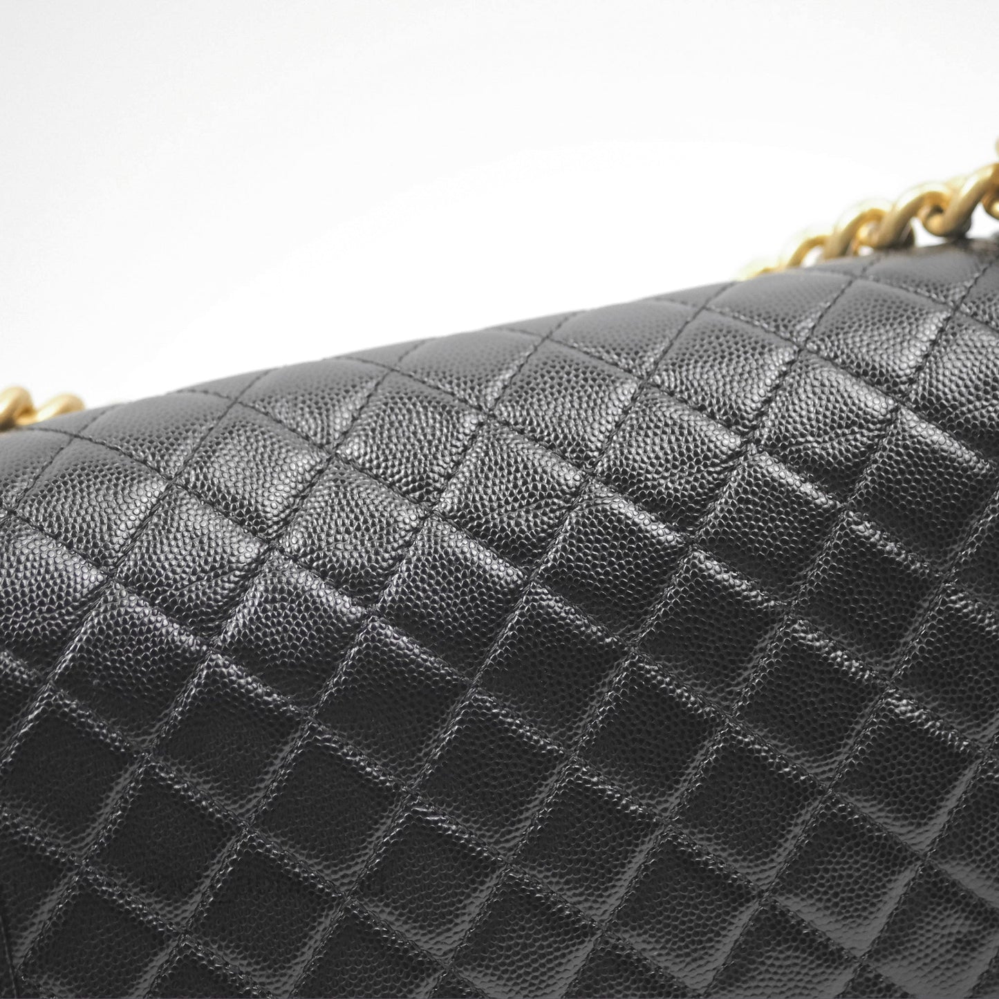 Chanel Quilted Medium Boy Black Caviar Aged Gold Hardware