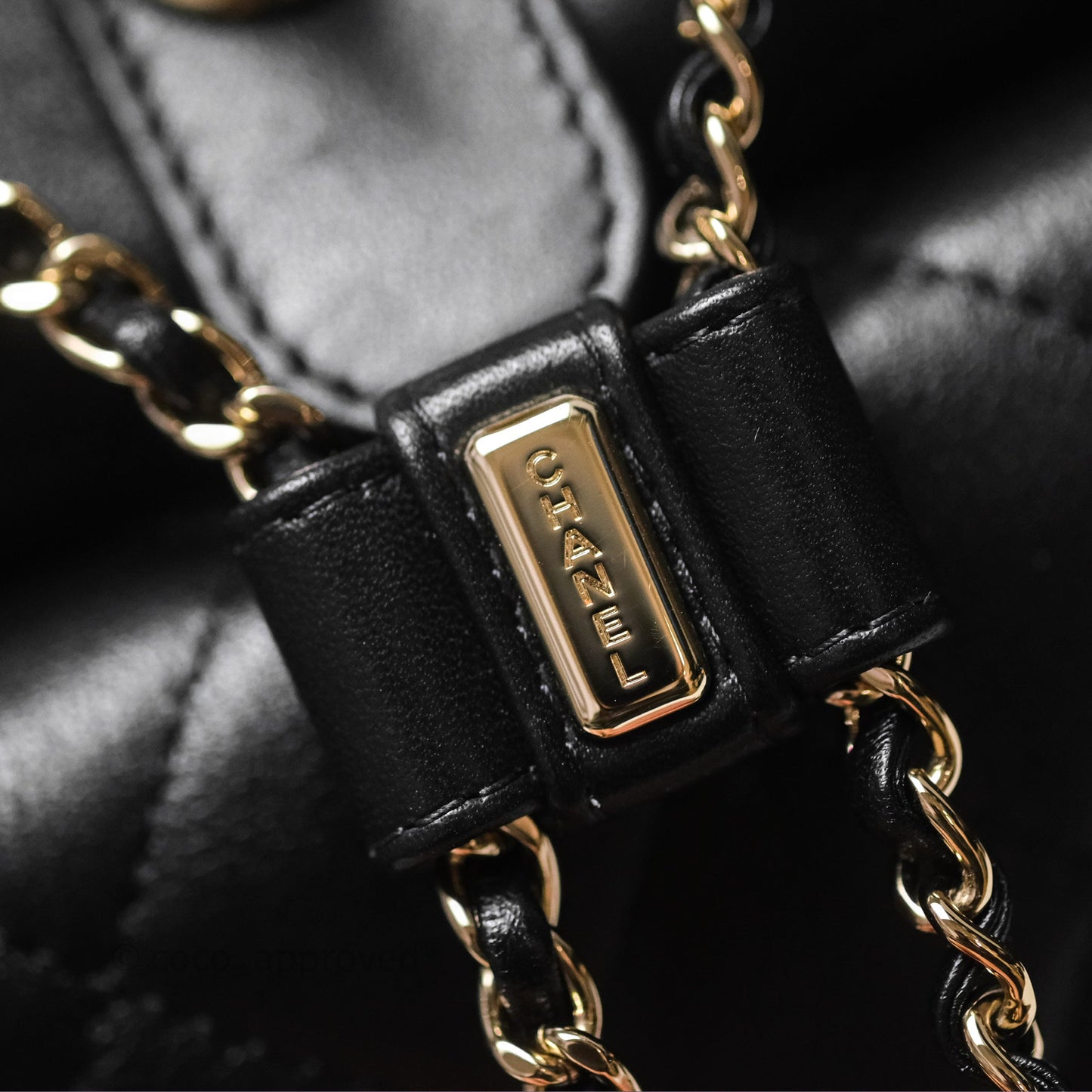 Chanel Quilted Large Duma Drawstring Backpack Black Lambskin Gold Hardware