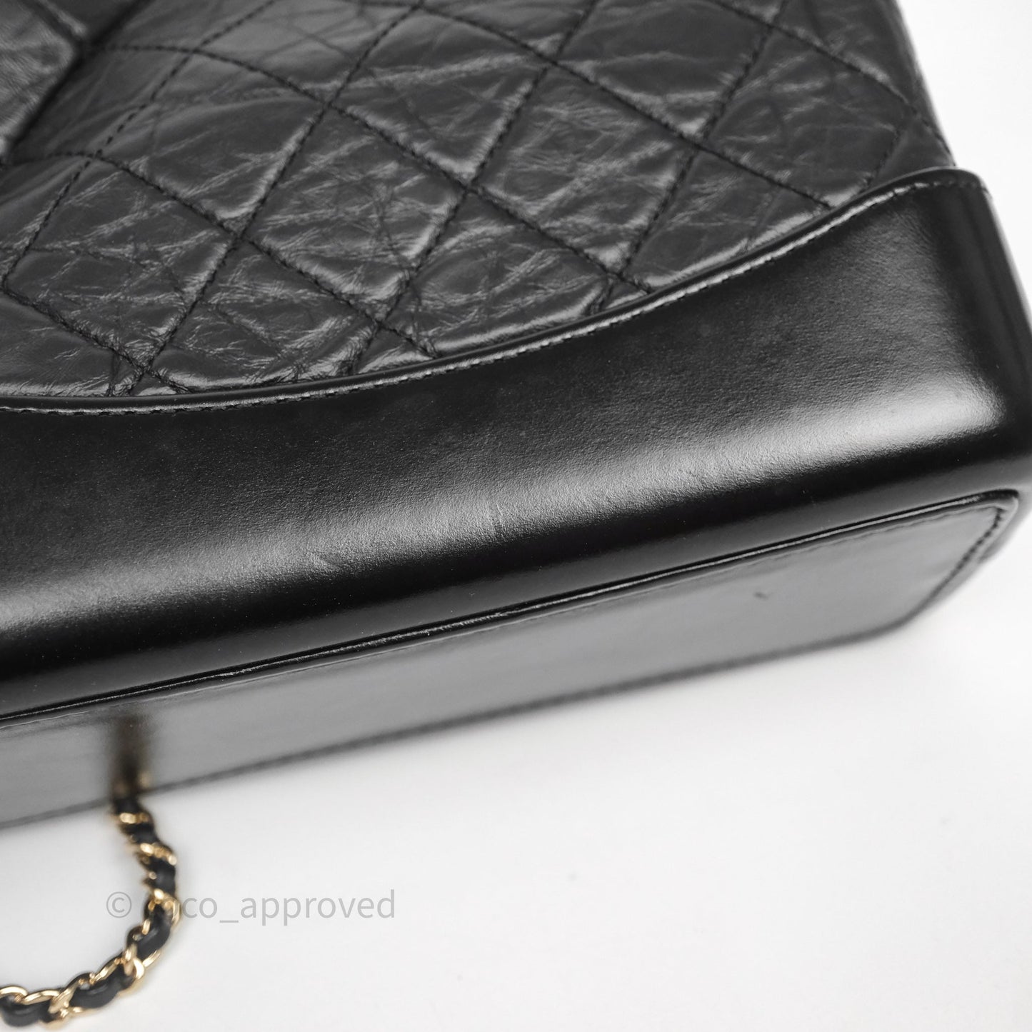 Chanel Small Gabrielle Backpack Quilted Black Aged Calfskin