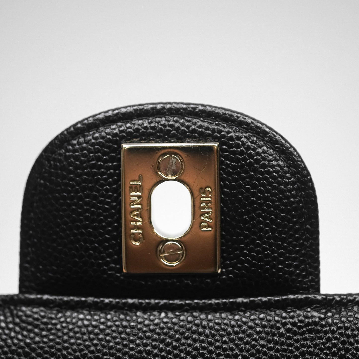 Chanel Mini Rectangular Chevron Black Caviar Gold Hardware