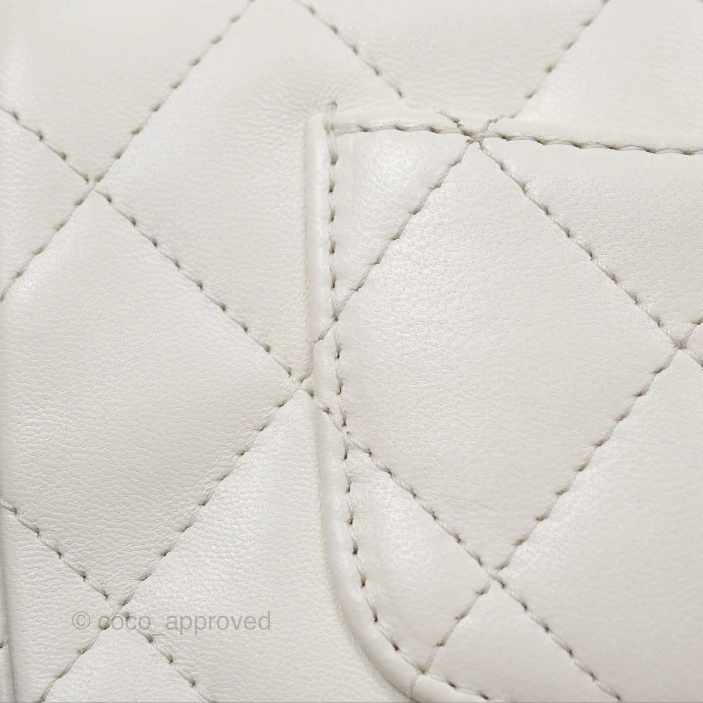 Chanel Top Handle Mini Flap Ivory White Lambskin Gold Hardware